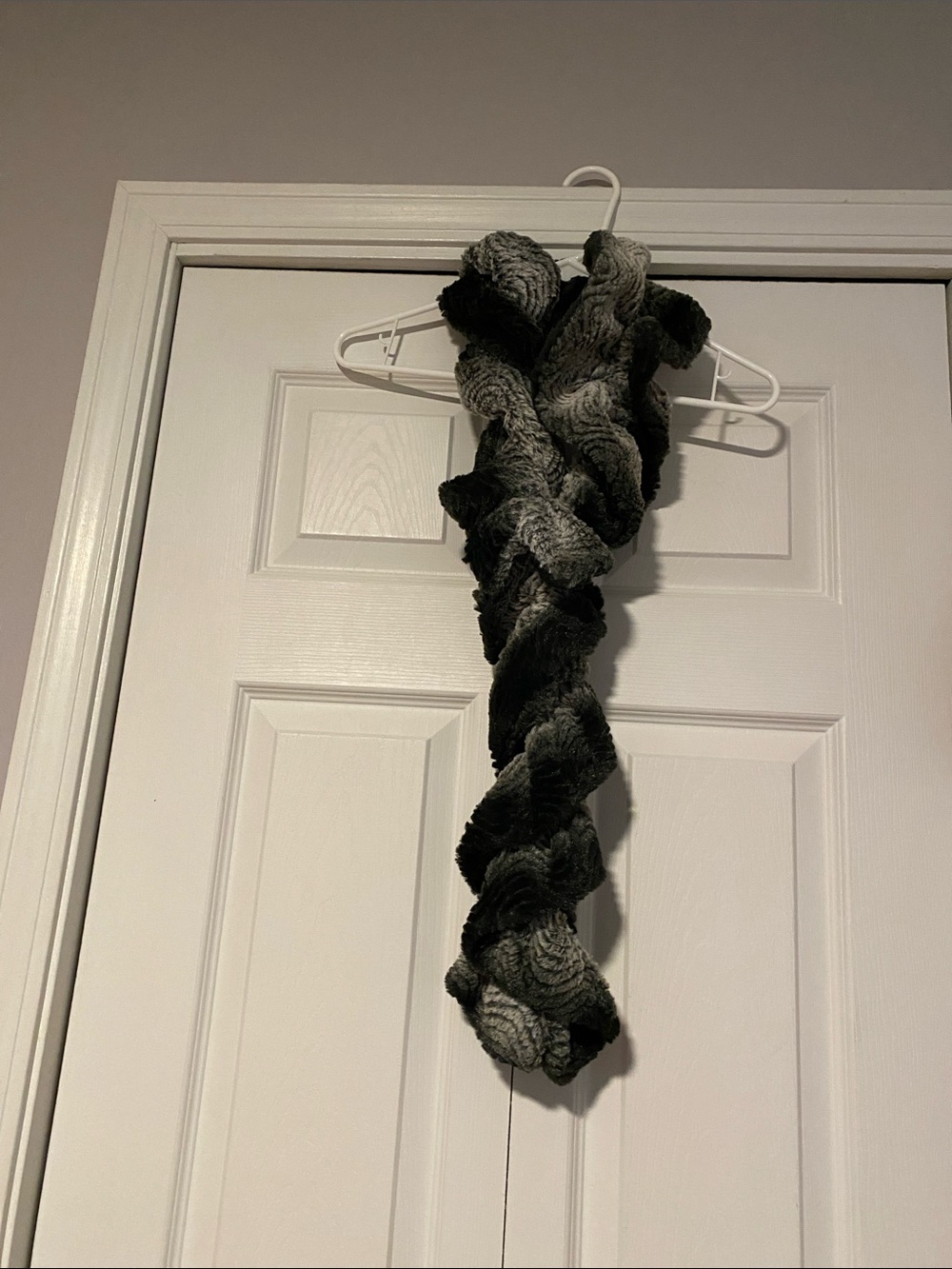 Cozy Textured Gray Ruffle Scarf - Home Accents